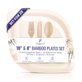 thumbnail image 1 of Pickytarian Sustainable 125-Piece Compostable Dinnerware Set - Bamboo Plates, Cutlery, Microwave-Safe Tableware, 1 of 14