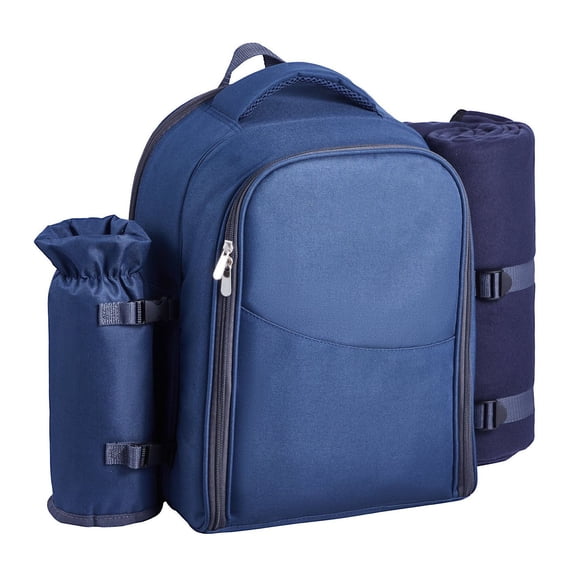 Picnic Backpack for 2, Insulated Cooler Bag with Wine Holder & Utensils - Beach, Hiking, Camping