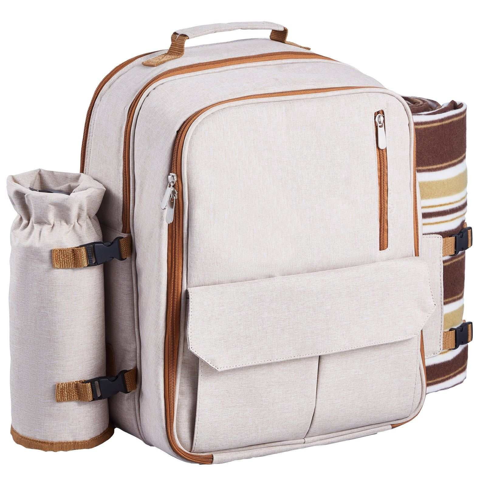 Picnic Backpack for 4 Persons with Cooler, Beach Blanket  display picture 1