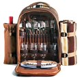 thumbnail image 1 of Picnic Backpack w/ Cooler Compartment Wine Holder Blanket Plates Utensils Cups, 1 of 8