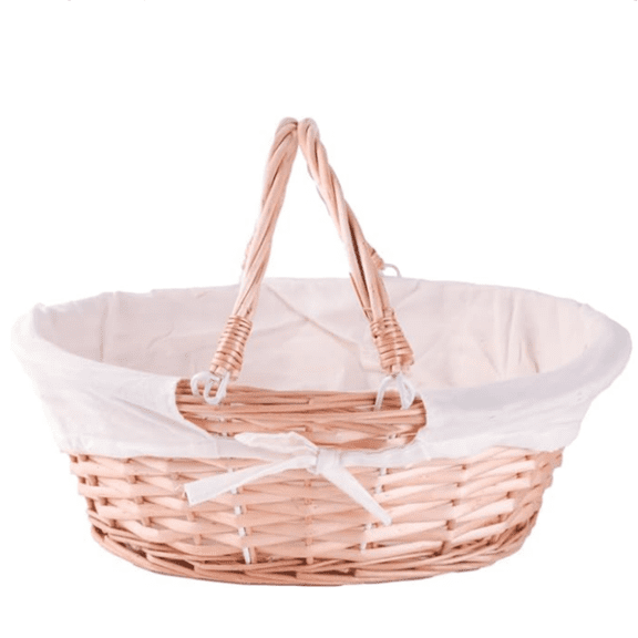Picnic Basket with Handle Multi-Purpose Willow Basket for Garden and Home Decor Decorative Wicker Storage Basket for Gifts, Food, or Home Organization