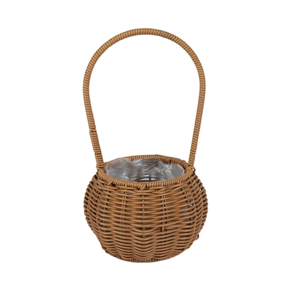 Picnic Basket, Ongmies Wicker Picnic Basket with Handle Small Gift Wicker Picnic Basket with Handle, Willow Flower Girl Basket for Wedding, Home and Garden Decor