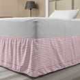 thumbnail image 1 of Picnic Bed Skirt, Continuous Gingham Check Simplistic Concept Buffalo Squares Illustration, Elastic Bedskirt Dust Ruffle Wrap Around for Bedding Decor, 4 Sizes, Baby Pink and White, by Ambesonne, 1 of 2