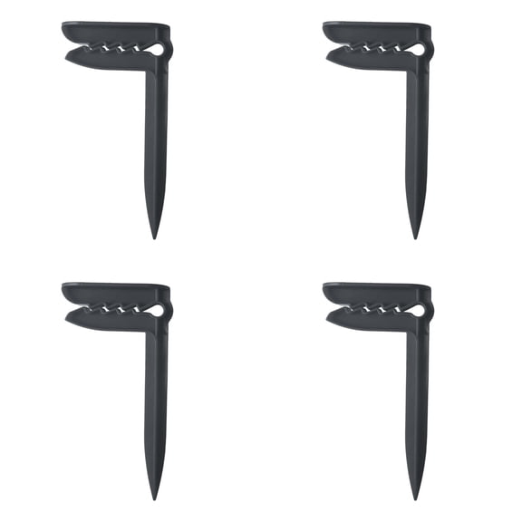 Picnic Blanket Anchors 4 PCS for Travel and Camping, Windproof Ground Stakes with Spikes for Beach Towel Clips, Portable Mat Fasteners for Sand, RV Outdoor Accessories, Backpacking and Camping, Black