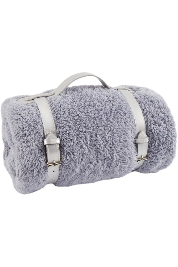 Picnic Blanket Carry Strap Leather Mat Strap Carrier Imitation Leather Silver Adjustable Buckles Travel Rug Motorcycle Camping Sleeping Bag Bedroll Straps for Carrying Outdoor SilverDIY