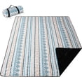 thumbnail image 1 of Picnic Blanket Extra Large(79" x 82"), 3-Layer Thickening Camping Blanket, Machine Washable Outdoor Blanket, Wear-Resistant, Soft and Comfortable, Sandproof Beach Mat for Beach, Park, Lawn(Boho Blue), 1 of 6