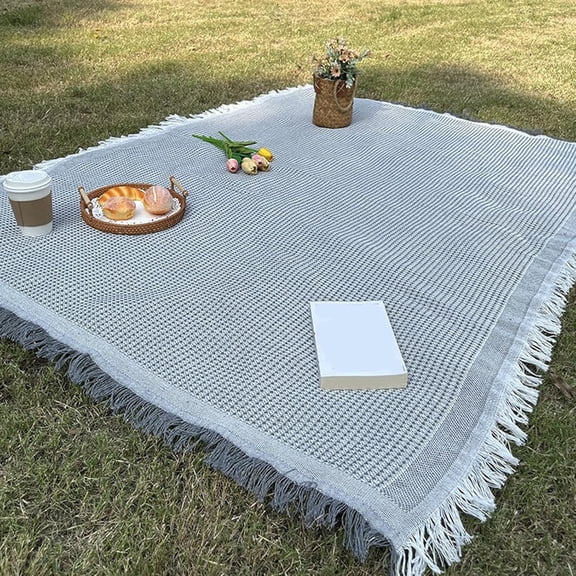 Picnic Blanket Polyester Tassels - Large Picnic Blankets & Sand-Free Mat for Outdoor Camping & Beach Outings, 94"x 35"