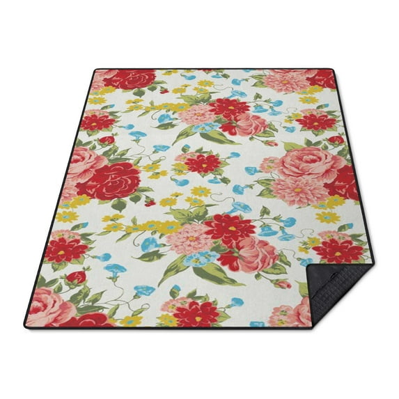 Picnic Blanket Waterproof 80"x60" Large Outdoor Foldable Pioneer Thicker Machine Washable Beach Blanket Waterproof Picnic Mat Portable for Picnics, Camping