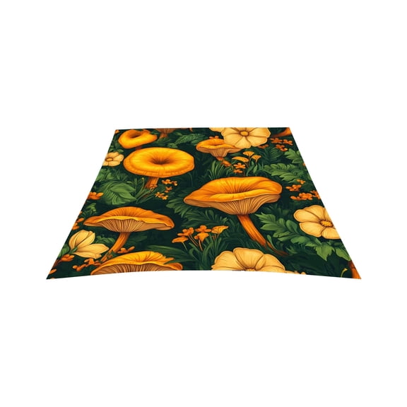 Picnic Blanket Waterproof Foldable Outdoor Mat with Sun Protection Floral Print for Camping Beach Tailgating Party Shade Tarp (1 Count)