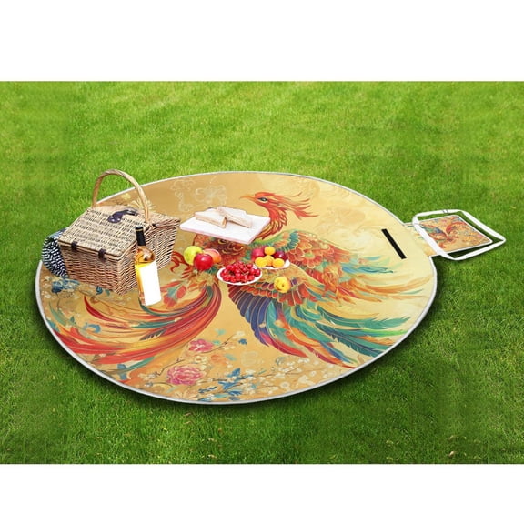 Picnic Blankets Teencool Beach Blanket Creatively Celestial Phoenix Pattern Outdoor Blanket for Travel