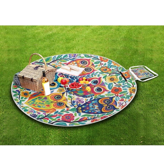 Picnic Blankets Teencool Beach Blanket Creatively Charming Owls Amongst Nature Pattern Outdoor Blanket for Travel