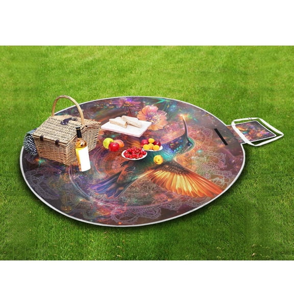 Picnic Blankets Teencool Beach Blanket Creatively Cut Radiant Pattern Outdoor Blanket for Travel