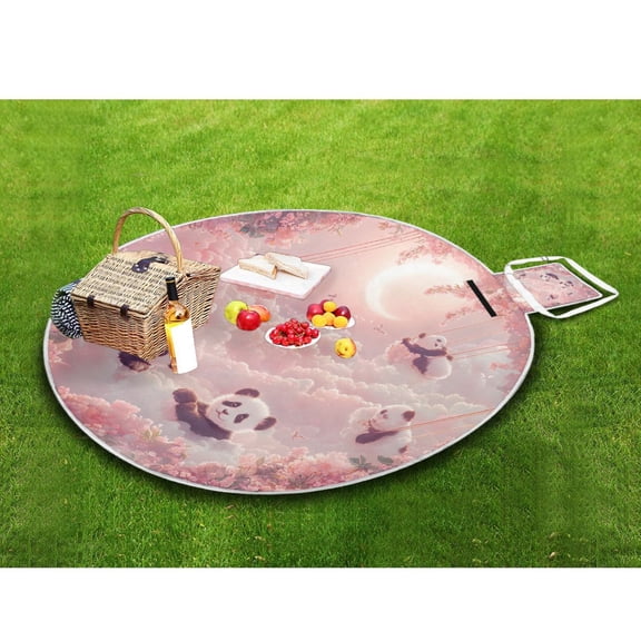 Picnic Blankets Teencool Beach Blanket Creatively Dreamy Panda Paradise Pattern Outdoor Blanket for Travel