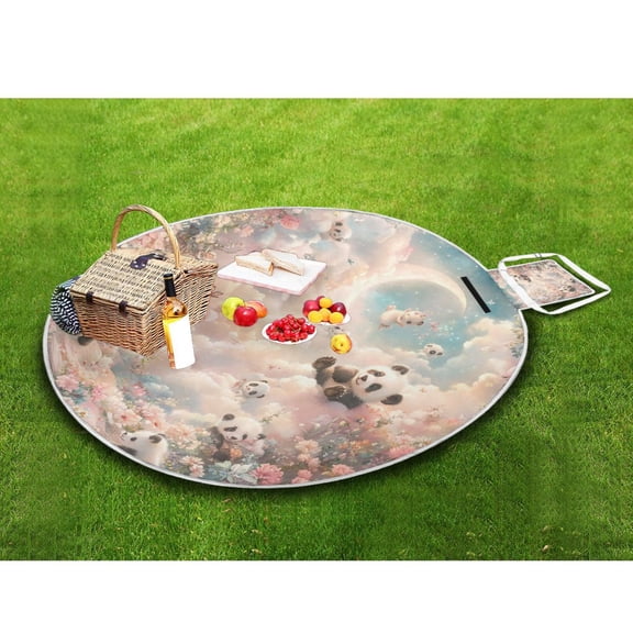 Picnic Blankets Teencool Beach Blanket Creatively Dreamy Panda Paradise Pattern Outdoor Blanket for Travel