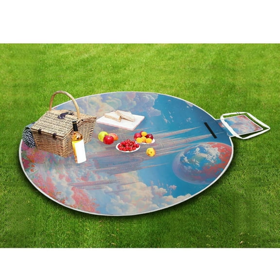 Picnic Blankets Teencool Beach Blanket Creatively Fantasy Castle Pattern Outdoor Blanket for Travel