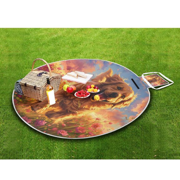 Picnic Blankets Teencool Beach Blanket Creatively Fields Of Happiness Pattern Outdoor Blanket for Travel