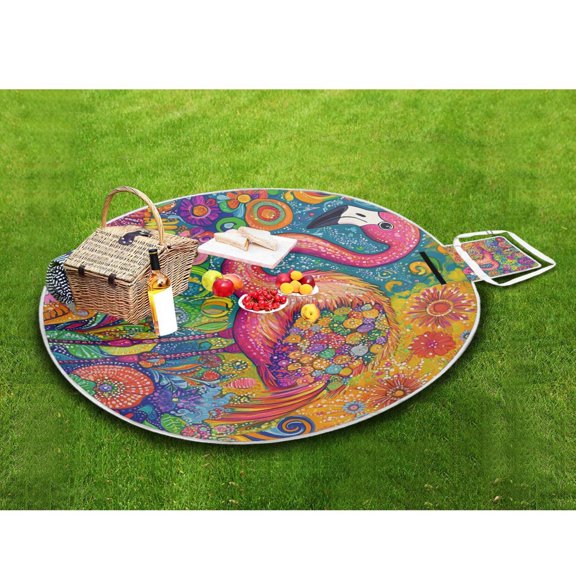 Picnic Blankets Teencool Beach Blanket Creatively Flamingo Festivity Pattern Outdoor Blanket for Travel