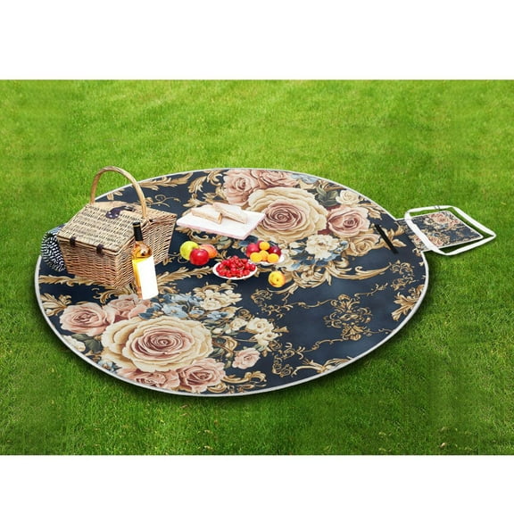 Picnic Blankets Teencool Beach Blanket Creatively Floral Ornate Pattern Outdoor Blanket for Travel
