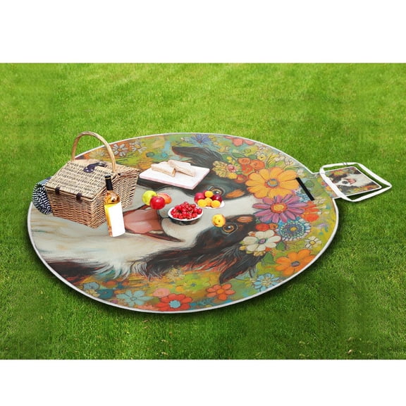 Picnic Blankets Teencool Beach Blanket Creatively Fun Loving Dog Pattern Outdoor Blanket for Travel