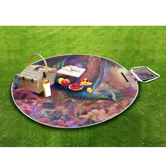 Picnic Blankets Teencool Beach Blanket Creatively Galactic Hummingbird Dance Pattern Outdoor Blanket for Travel