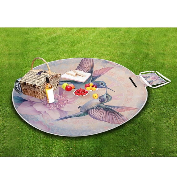 Picnic Blankets Teencool Beach Blanket Creatively Harmony Of Hummingbirds Pattern Outdoor Blanket for Travel