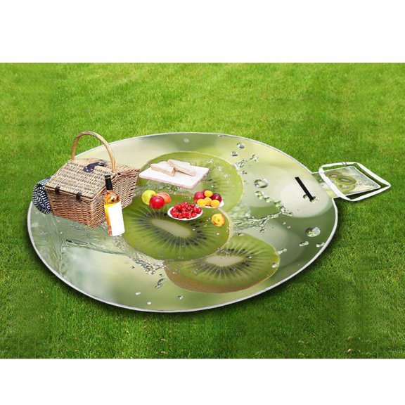 Picnic Blankets Teencool Beach Blanket Creatively Kiwi Slices Fall Into Water Pattern Outdoor Blanket for Travel