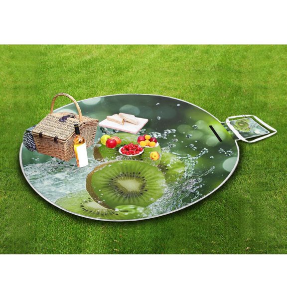 Picnic Blankets Teencool Beach Blanket Creatively Kiwi Slices Splashing in Water Pattern Outdoor Blanket for Travel