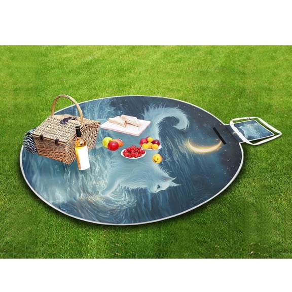 Picnic Blankets Teencool Beach Blanket Creatively Midnight Reflection Pattern Outdoor Blanket for Travel