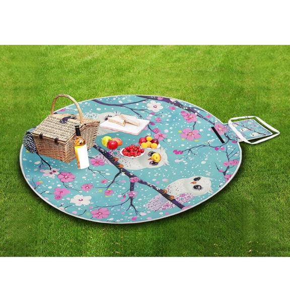 Picnic Blankets Teencool Beach Blanket Creatively Owl Blossom Friends Pattern Outdoor Blanket for Travel