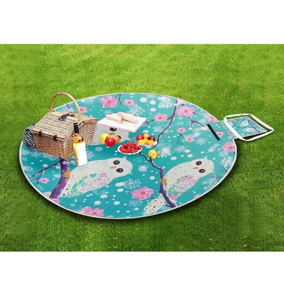 Picnic Blankets Teencool Beach Blanket Creatively Springtime Owls Pattern Outdoor Blanket for Travel