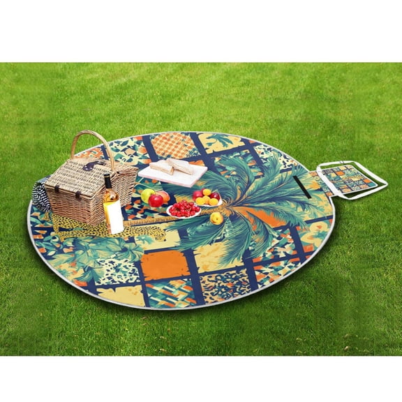 Picnic Blankets Teencool Beach Blanket Creatively Summer Ceramic Tile Pattern Pattern Outdoor Blanket for Travel
