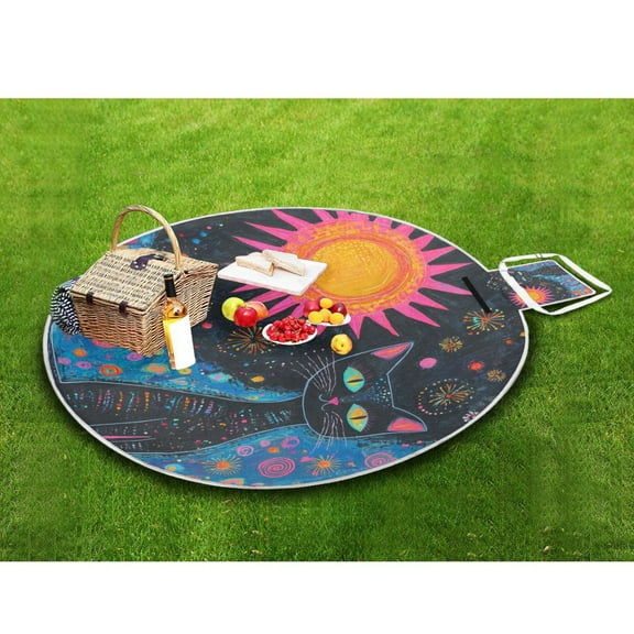 Picnic Blankets Teencool Beach Blanket Creatively Sunlit Sorcery Pattern Outdoor Blanket for Travel