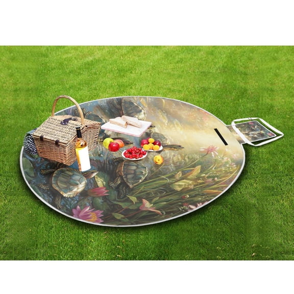 Picnic Blankets Teencool Beach Blanket Creatively Sunlit Turtle Gathering Pattern Outdoor Blanket for Travel
