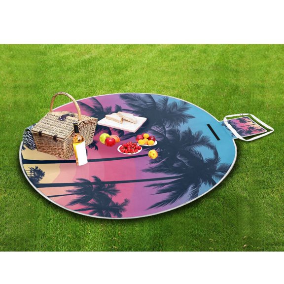 Picnic Blankets Teencool Beach Blanket Creatively Twilight Oasis Pattern Outdoor Blanket for Travel