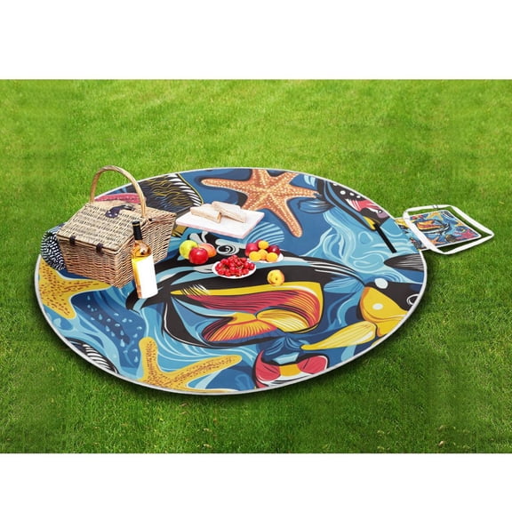 Picnic Blankets Teencool Beach Blanket Creatively Underwater Wonderland Pattern Outdoor Blanket for Travel