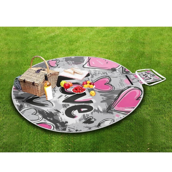 Picnic Blankets Teencool Beach Blanket Creatively Whimsical Love Garden Pattern Outdoor Blanket for Travel