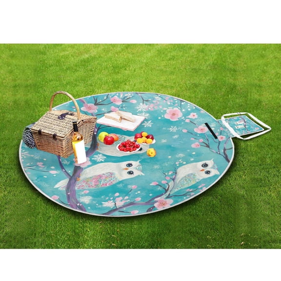 Picnic Blankets Teencool Beach Blanket Creatively Whimsical Owls in Spring Pattern Outdoor Blanket for Travel