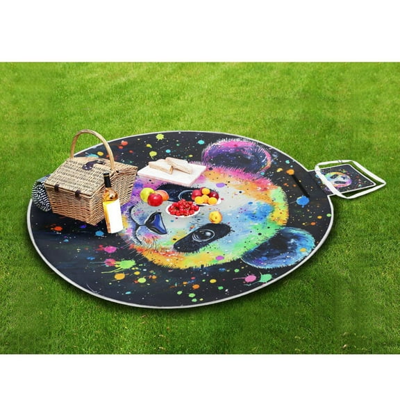 Picnic Blankets Teencool Beach Blanket Creatively Whimsical Panda Bliss Pattern Outdoor Blanket for Travel