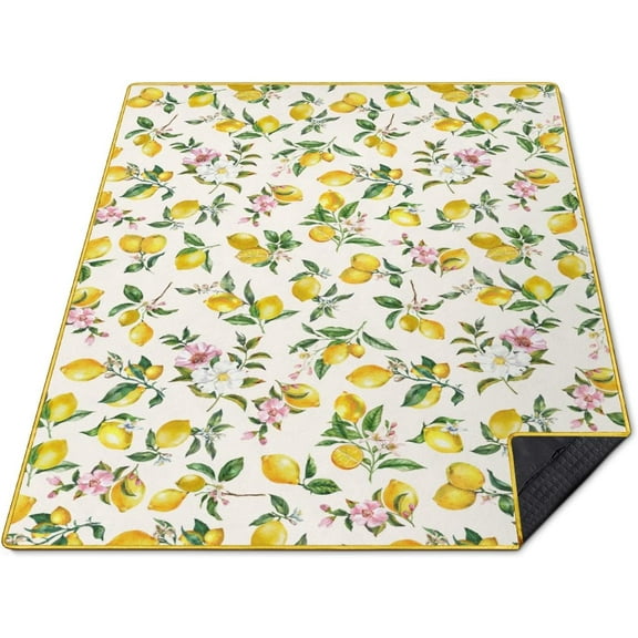 Picnic Blankets Waterproof Foldable, 60’‘x80'''' Portable Outdoor Picnic Mat Water Resistant for Grass, Padded Lawn & Park Blanket for Camping, Hiking