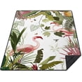 thumbnail image 1 of Picnic Blankets Waterproof Foldable Extra Large,80"x 60" Outdoor Beach Blanket Sandproof,3-Layer Lightweight Handy Mat Tote Picnic Camping Rugs for Outside Your Rv(Tropical Flamingo), 1 of 6