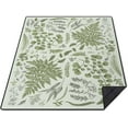 thumbnail image 1 of Picnic Blankets Waterproof Foldable Extra Large,80"x 60" Outdoor Beach Blanket Sandproof,3-Layer Lightweight Handy Mat Tote Picnic Camping Rugs for Outside Your Rv(Vintage Green Plants), 1 of 6