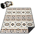thumbnail image 1 of Picnic Blankets Waterproof Foldable Extra Large,80"x 60" Outdoor Beach Blanket Waterproof Sandproof,3-Layer Lightweight Handy Mat Tote Picnic Camping Rugs for Outside Your Rv(Boho Aztec Style), 1 of 6