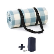 BN-LINK Extra Large Picnic Blanket with Carry Strap, 78 x 78 Waterproof Sandproof Foldable Compact Beach Blanket, Outdoor Mat for Camping, Park, Beach, Grass