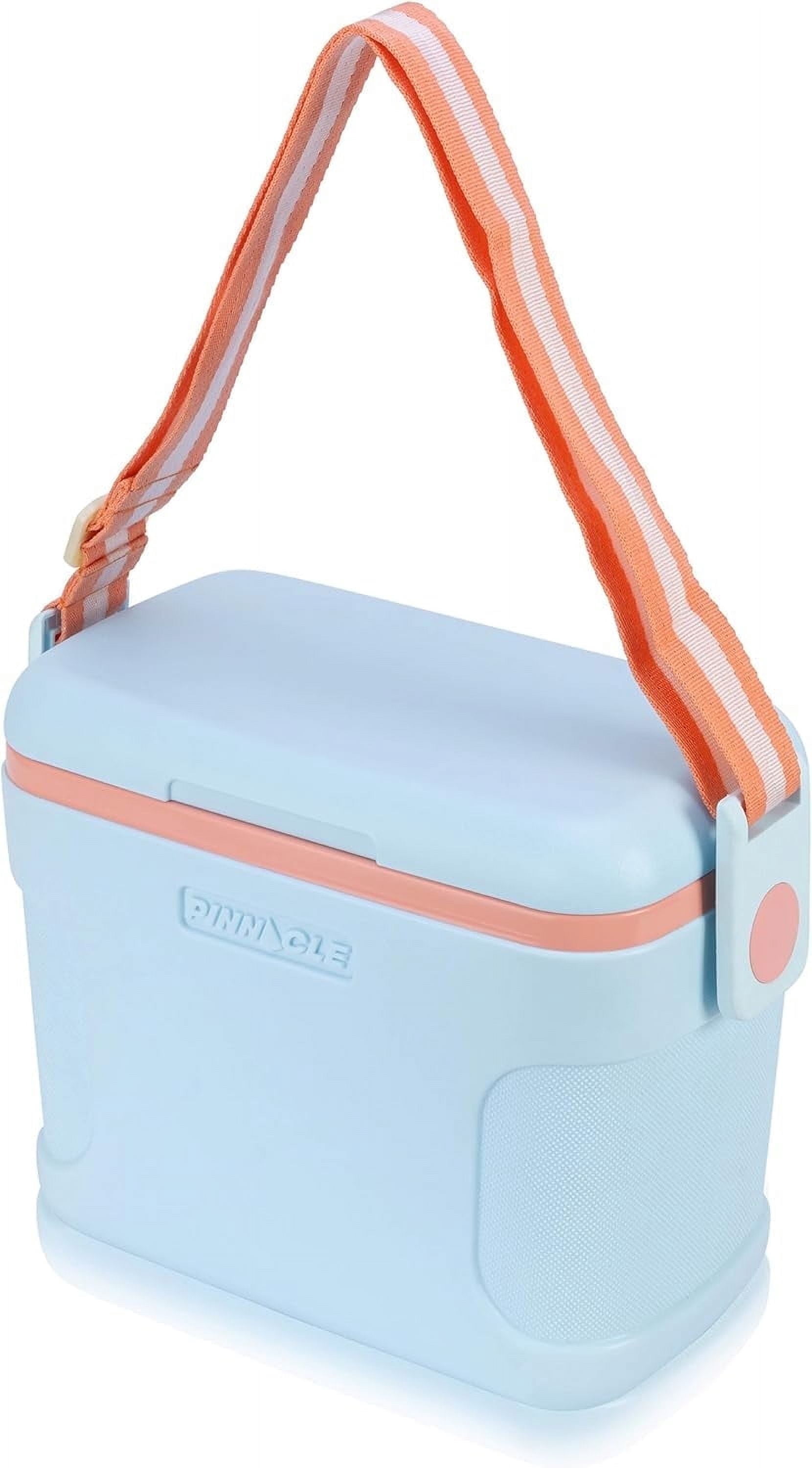 Pinnacle 8.5Qt Mini Cooler – Portable Picnic Cooler with Divider & Strap, Blue