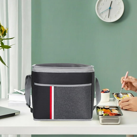 Picnic Cooler Bag 18L Insulated Waterproof Thermal Tote | Cloth & Aluminum Film Lining | Leakproof Ice Storage | Portable Shoulder Strap | Multiple Colors | 13x12.2x7.1in | Large Capacity