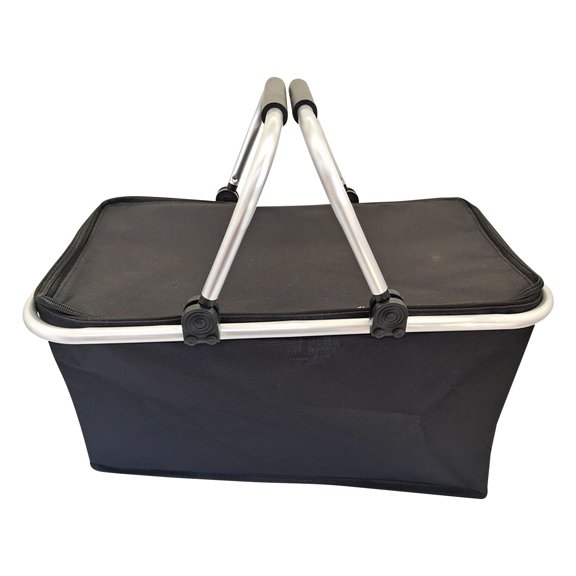 Picnic Cooler Bag Portable Insulated Food Storage | Foldable Hot Cold Thermal Lunch Tote with Shoulder Strap - Water Repellent Fabric, Leakproof, Stand-Up Design for Camping Barbecue Travel