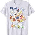thumbnail image 1 of Picnic Day Graphic Tee, Aesthetic Cotton Crewneck Shirt T-shirt Sizes S-5XL Goldengate, 1 of 5