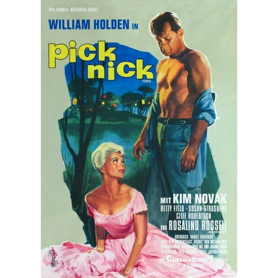 Picnic L-R: Kim Novak William Holden On German Poster Art 1955 Movie Poster Masterprint (24 x 36)