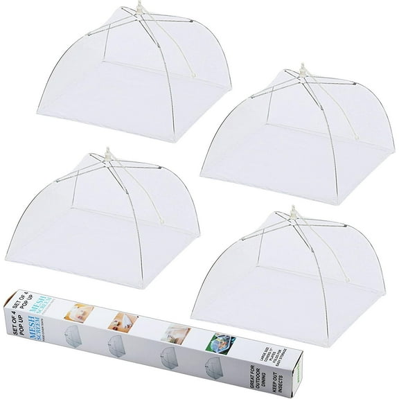Picnic Mesh Tent, Anti-Insect Cover for Tables Keeps Bugs Away at Outdoor Events, Washable Barrier for Safe Dining Experiences (4PCS)