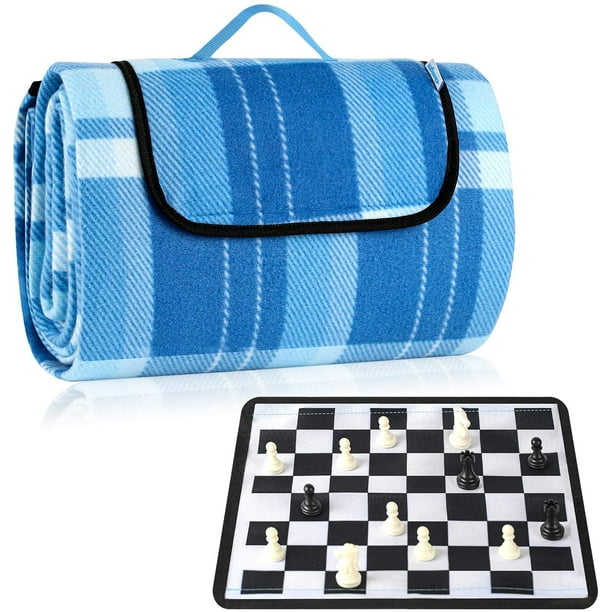 Picnic Outdoor Blanket Aerb Park Beach Mat 60 x 79 for Camping on Grass Waterproof Durable Folding Picnic Mat With Chess